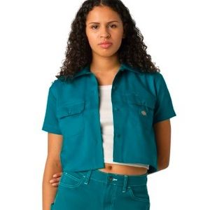 Women's Cropped Work Shirt NWT - Deep Lake L
